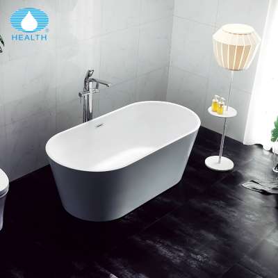 Hot sale freestanding oval shape white acrylic bathtub for adults